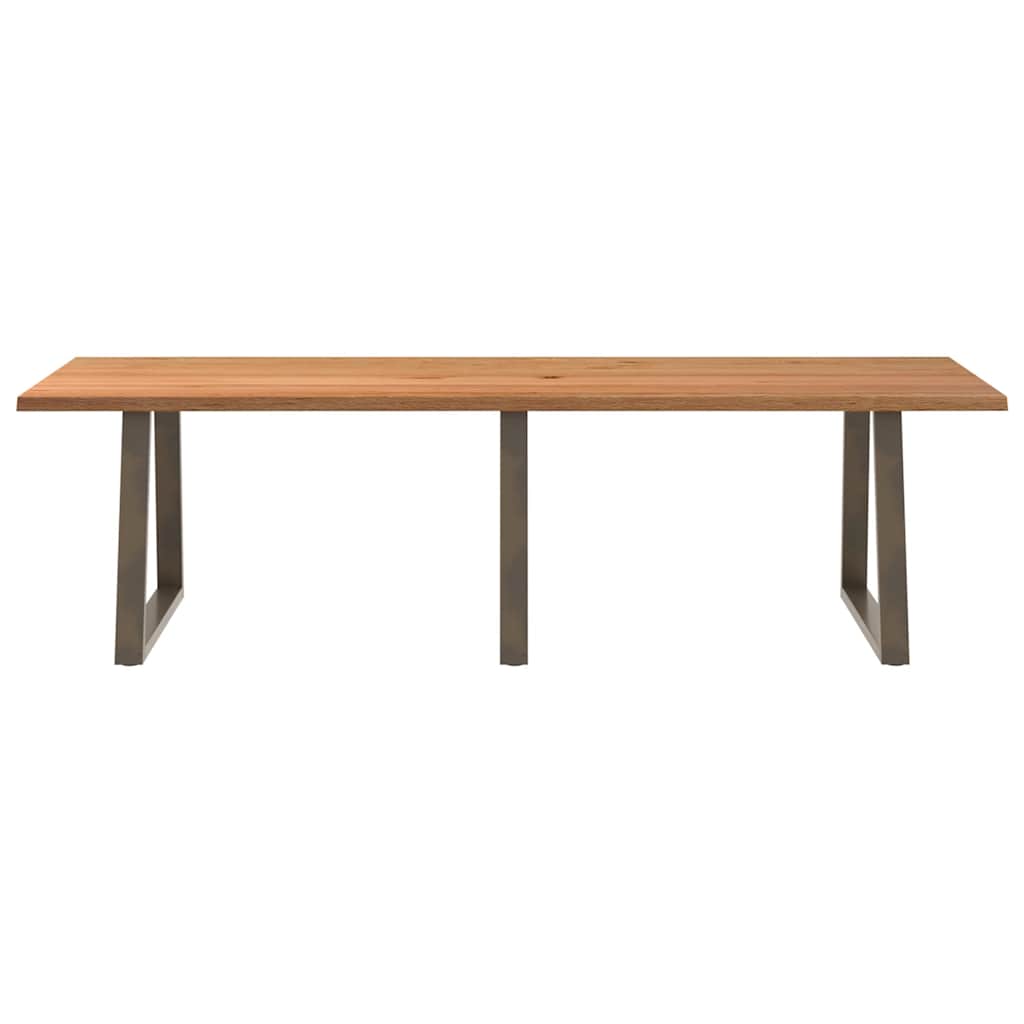 Eettafel met natuurlijke rand 280x100x74 cm massief eikenhout