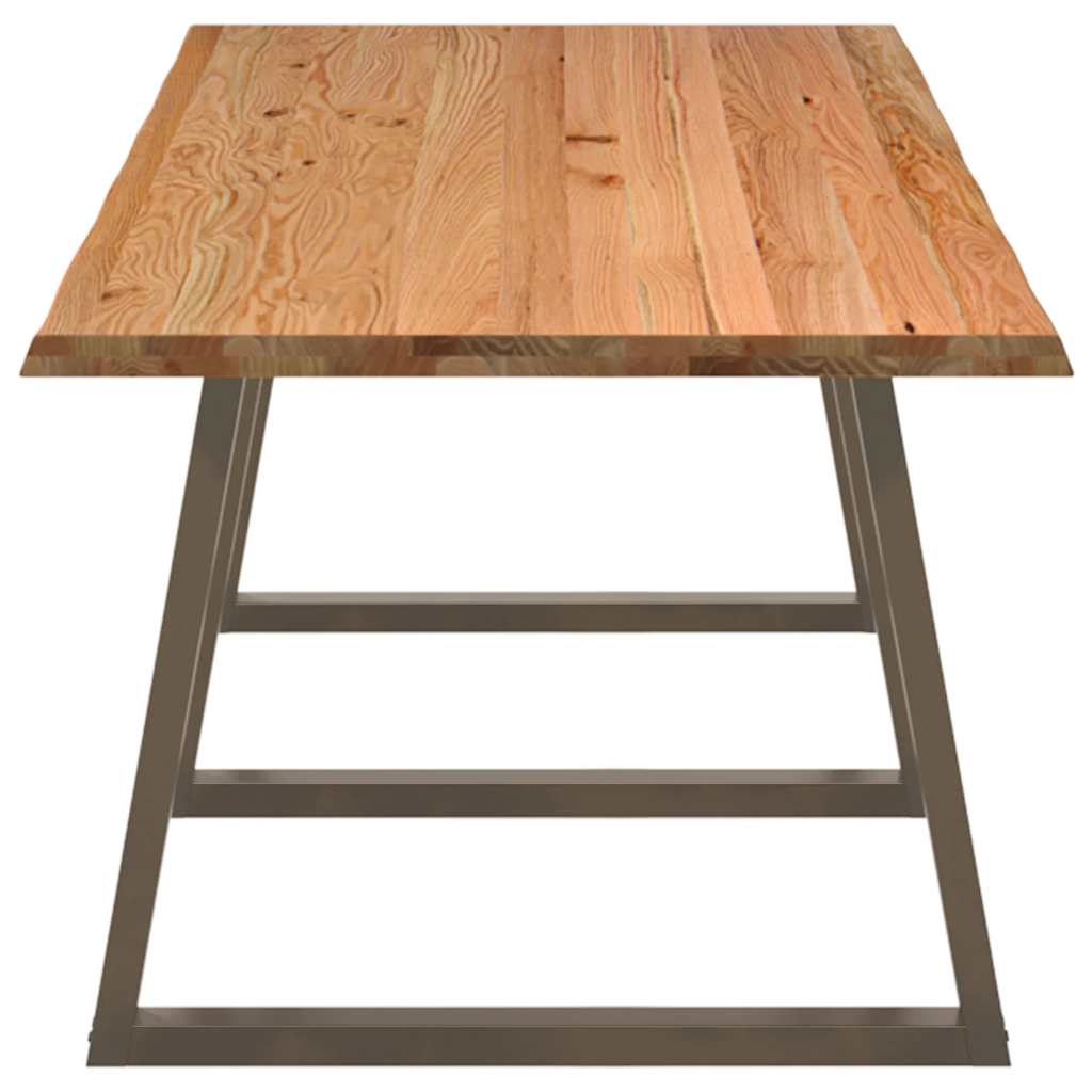 Eettafel met natuurlijke rand 280x100x74 cm massief eikenhout