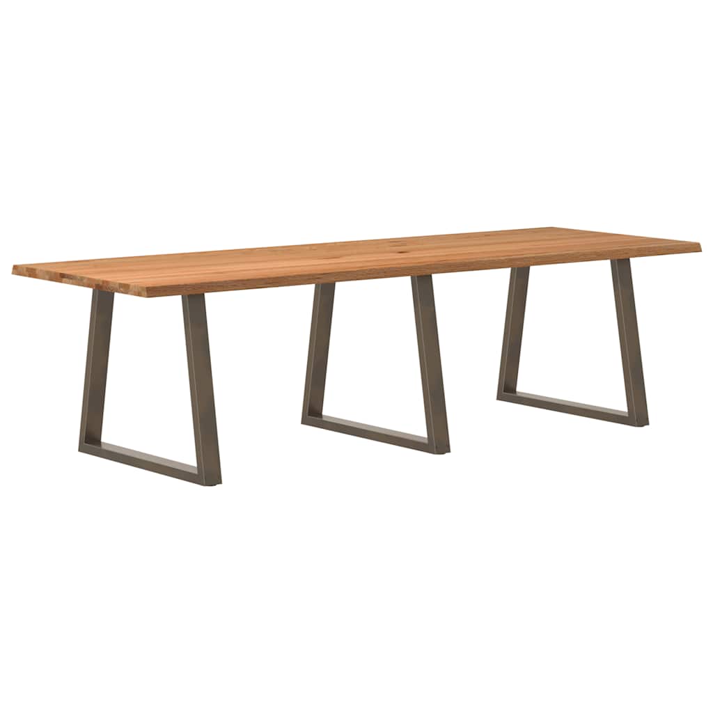 Eettafel met natuurlijke rand 280x100x74 cm massief eikenhout