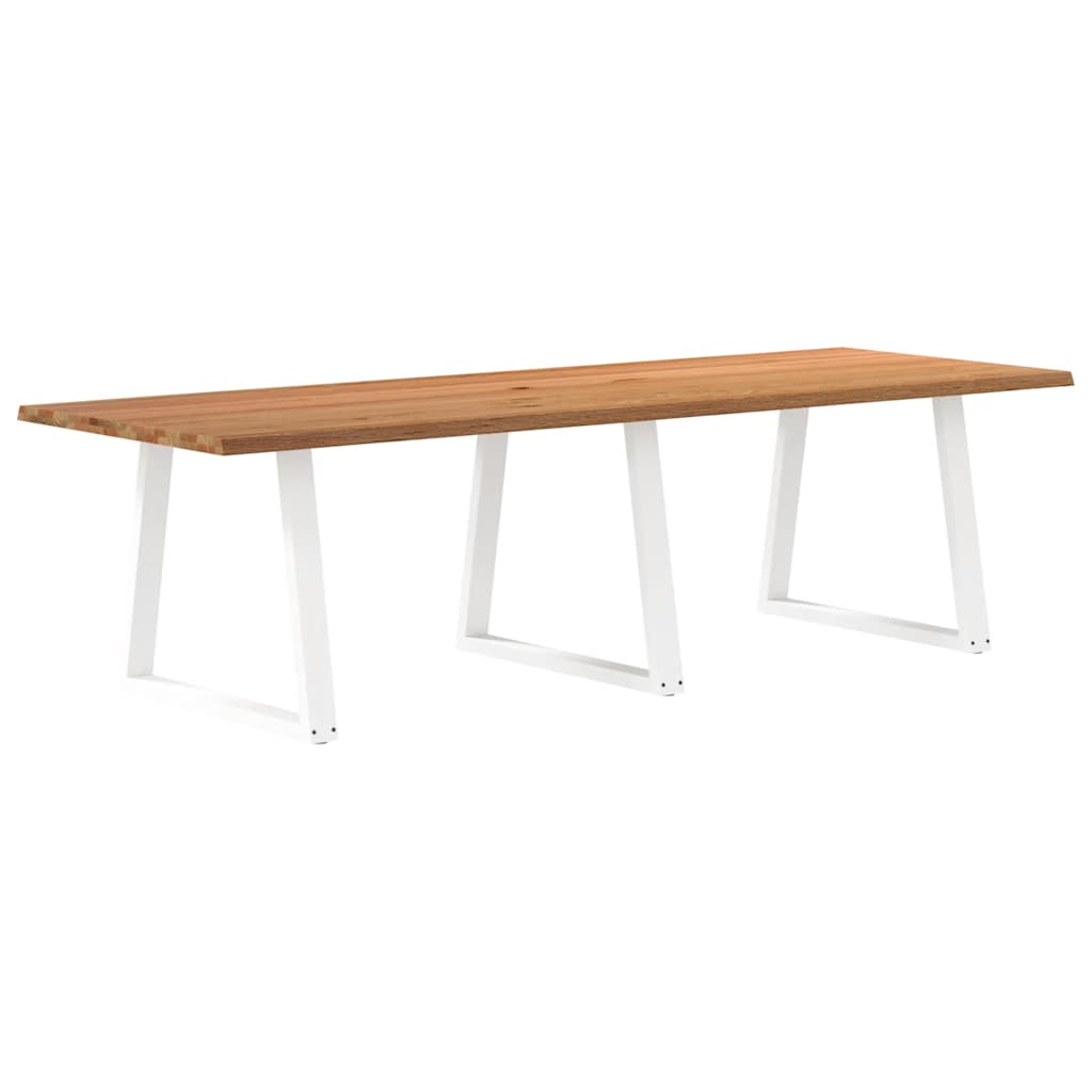 Eettafel met natuurlijke rand 280x100x74 cm massief eikenhout