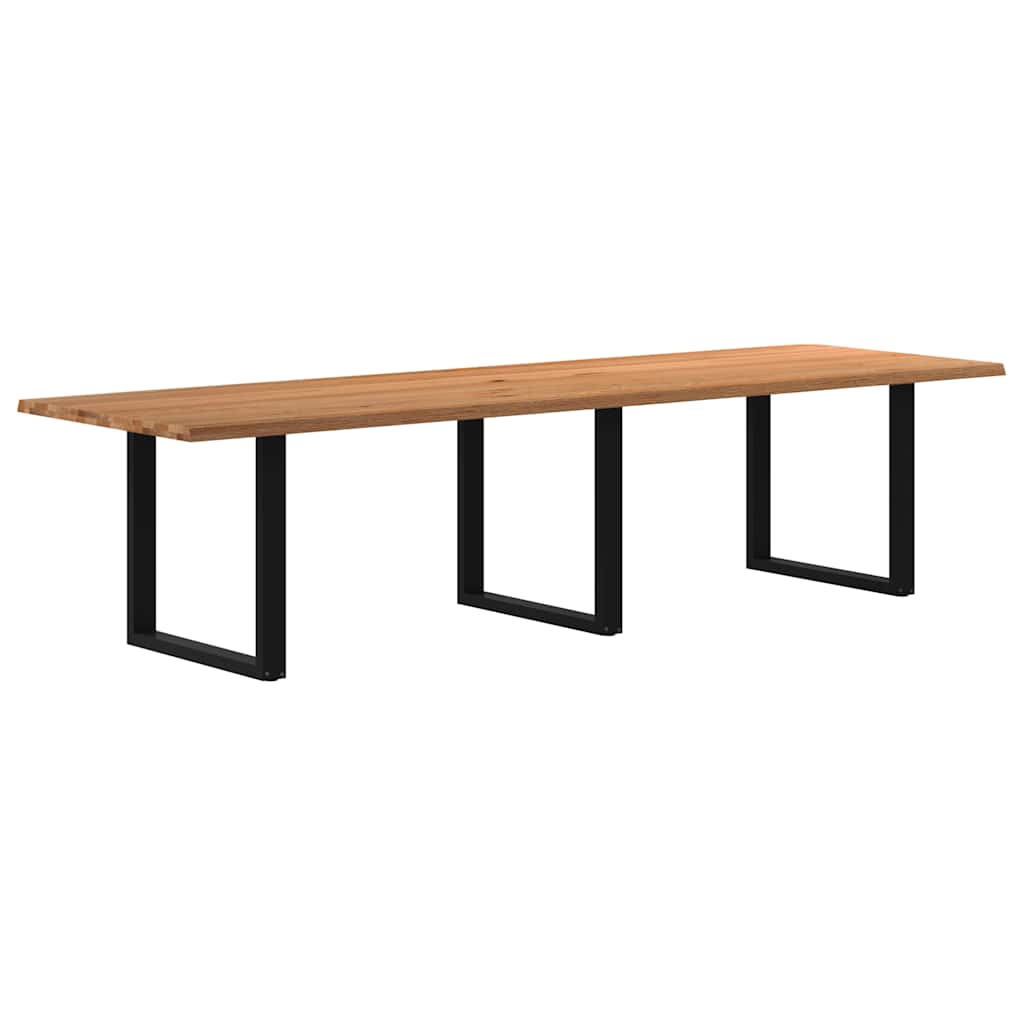Eettafel rechthoekig 320x100x74 cm massief eikenhout lichtbruin