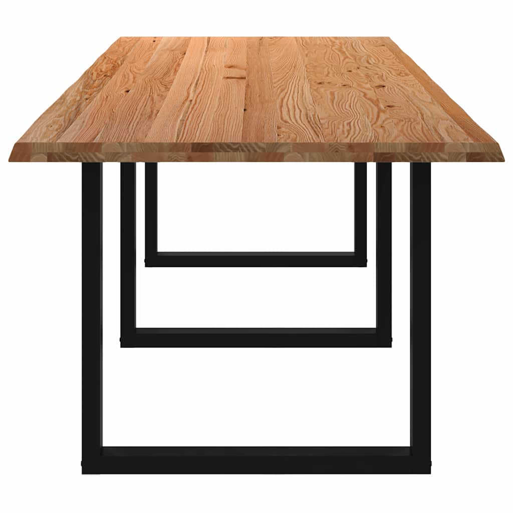 Eettafel rechthoekig 320x100x74 cm massief eikenhout lichtbruin