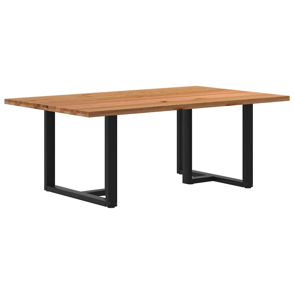Eettafel rechthoekig 200x120x74 cm massief eikenhout lichtbruin