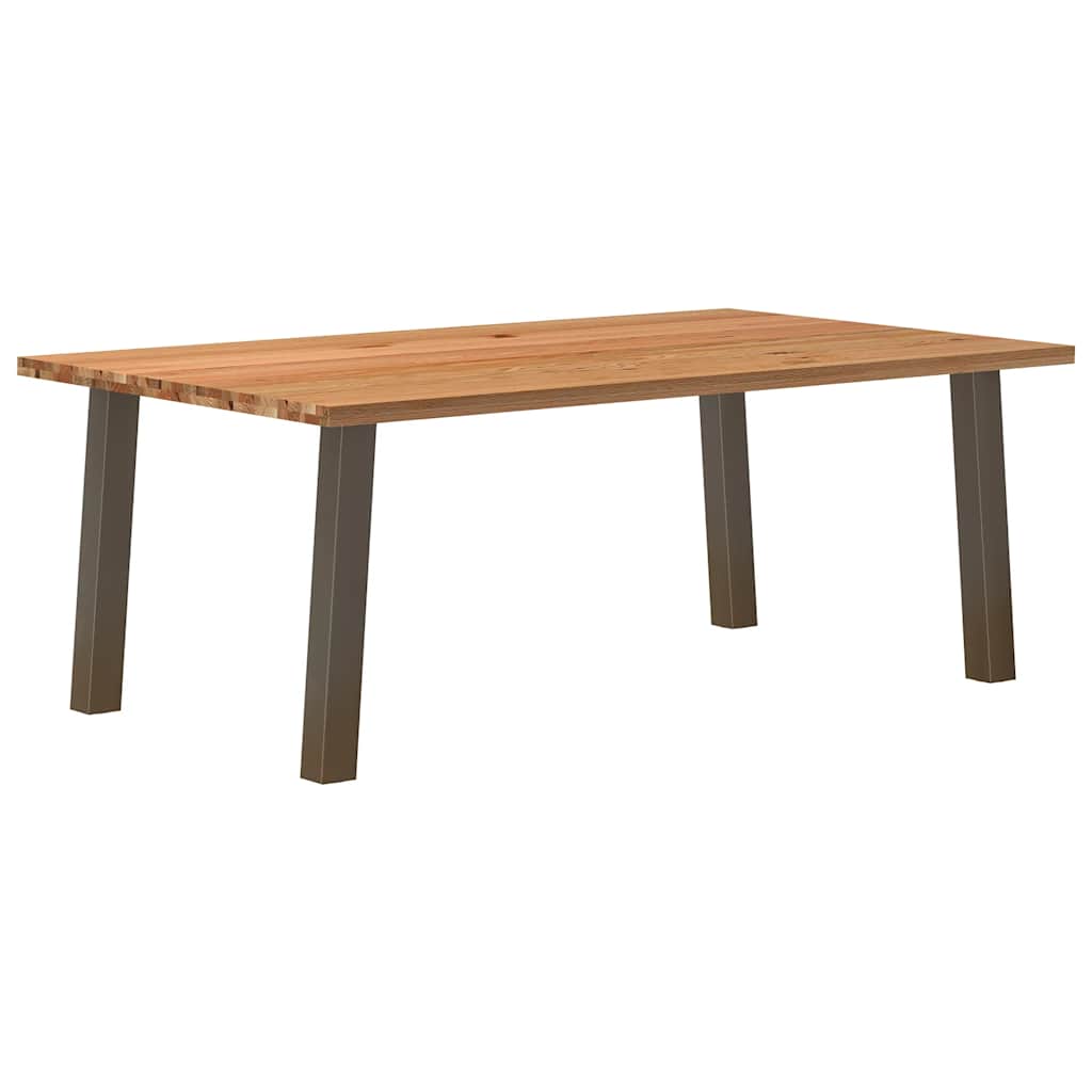 Eettafel rechthoekig 200x120x74 cm massief eikenhout lichtbruin