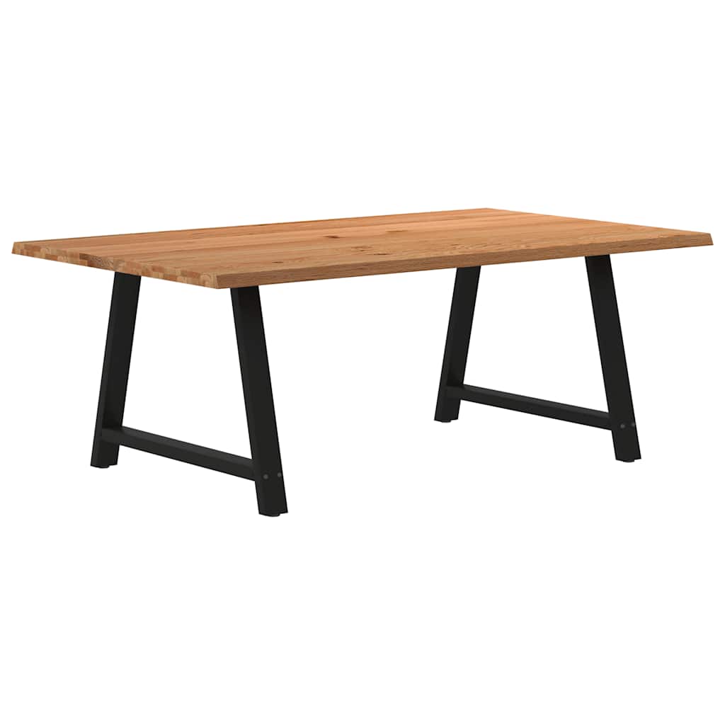 Eettafel met natuurlijke rand massief eikenhout rechthoekig