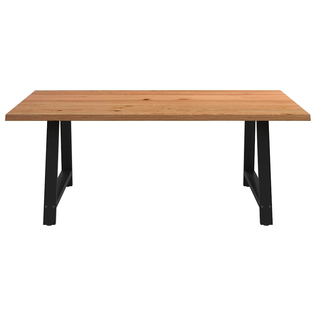 Eettafel met natuurlijke rand massief eikenhout rechthoekig