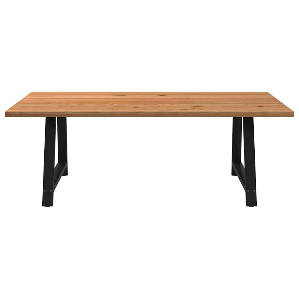 Eettafel rechthoekig 220x120x74 cm massief eikenhout lichtbruin