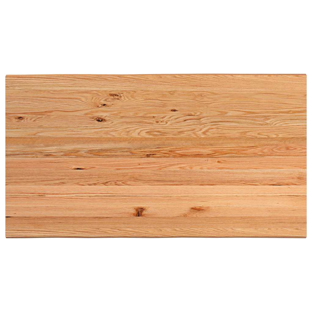 Eettafel met natuurlijke rand 220x120x74 cm massief eikenhout