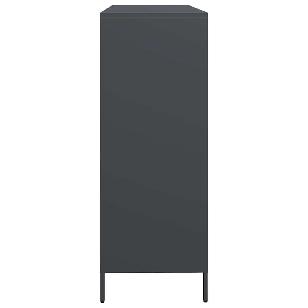 Dressoir 135x39x103,5 cm koudgewalst staal antracietkleurig