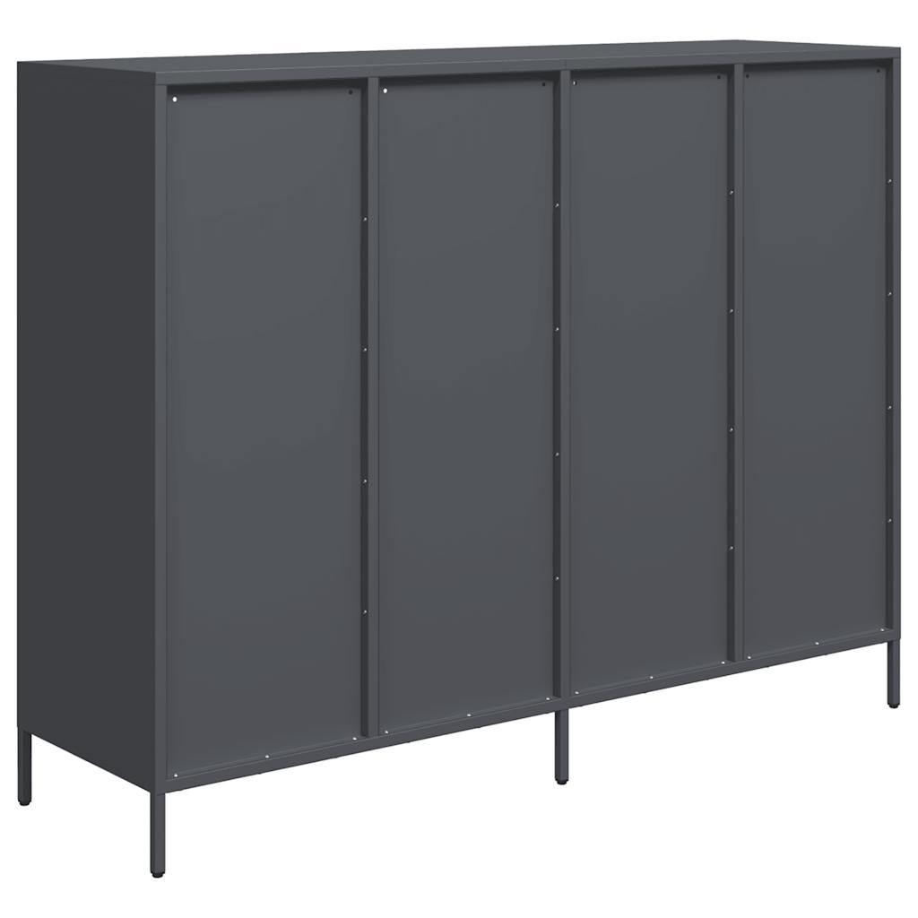 Dressoir 135x39x103,5 cm koudgewalst staal antracietkleurig