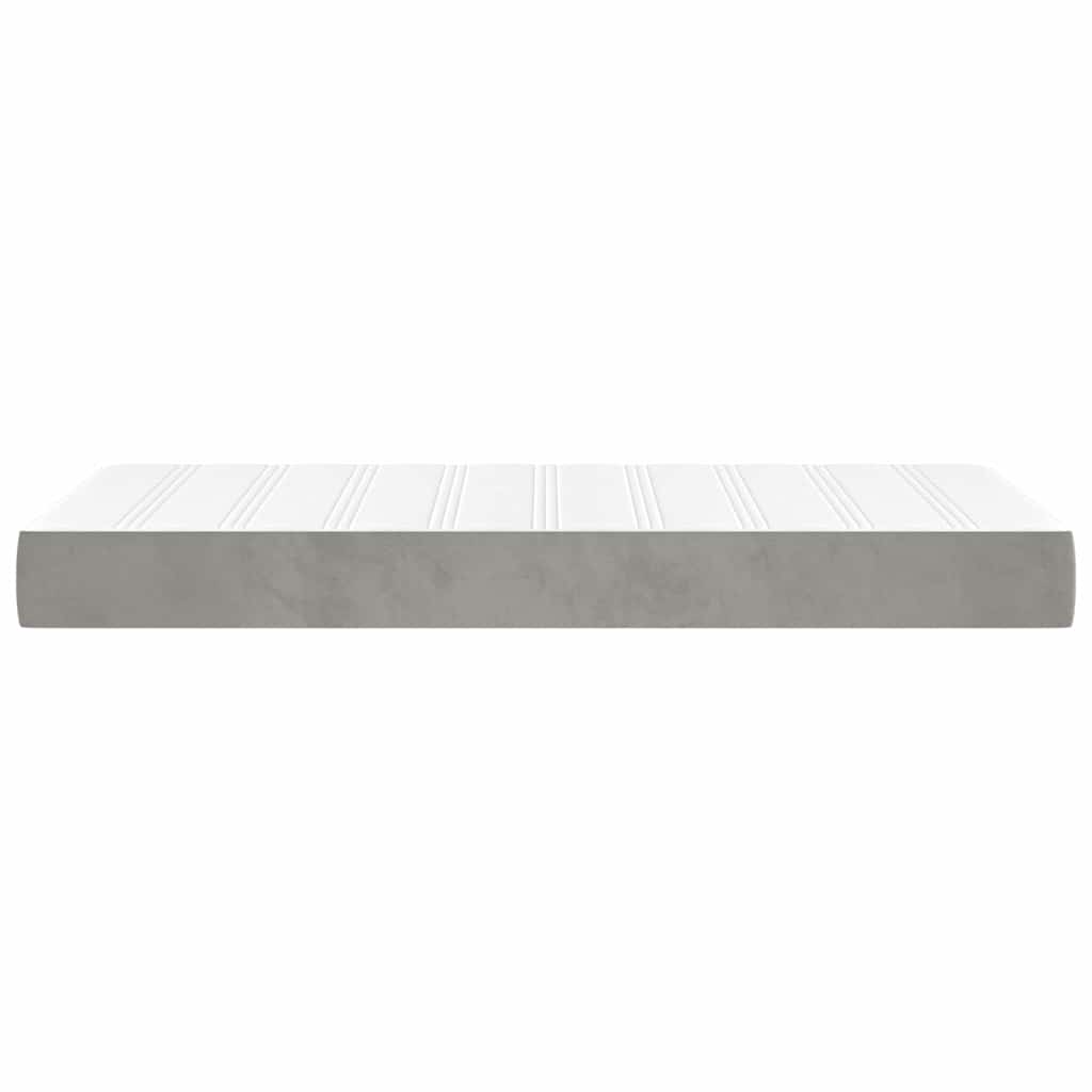 Pocketveringmatras voor kinderen 80x160 cm fluweel lichtgrijs