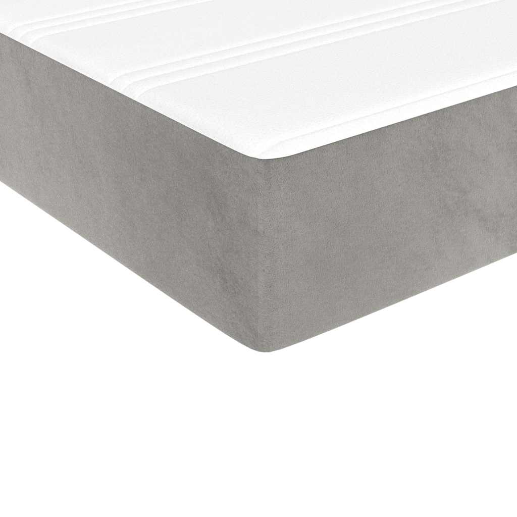 Pocketveringmatras voor kinderen 80x160 cm fluweel lichtgrijs