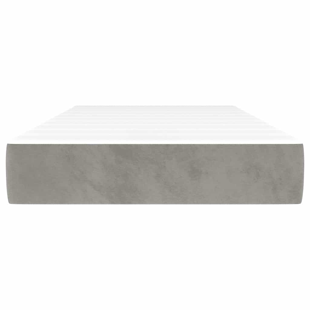 Pocketveringmatras 90x210x20 cm fluweel lichtgrijs