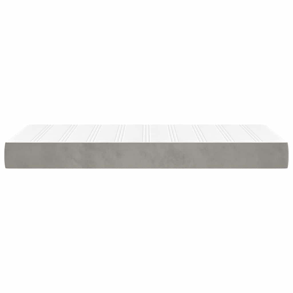 Pocketveringmatras 90x210x20 cm fluweel lichtgrijs