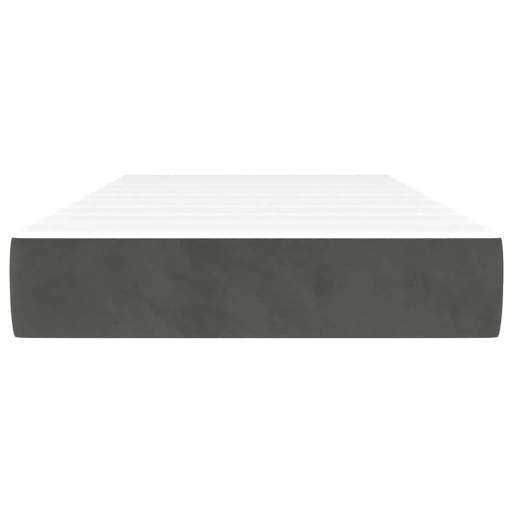 Pocketveringmatras 90x210x20 cm fluweel donkergrijs
