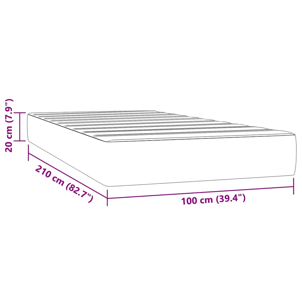 Pocketveringmatras 100x210x20 cm fluweel donkergroen