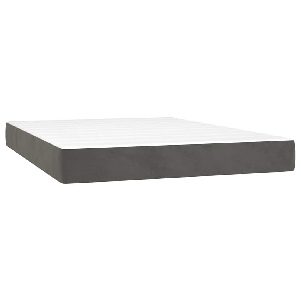Pocketveringmatras 120x210x20 cm fluweel donkergrijs