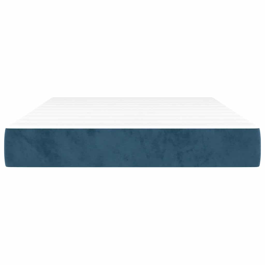 Pocketveringmatras 120x210x20 cm fluweel donkerblauw