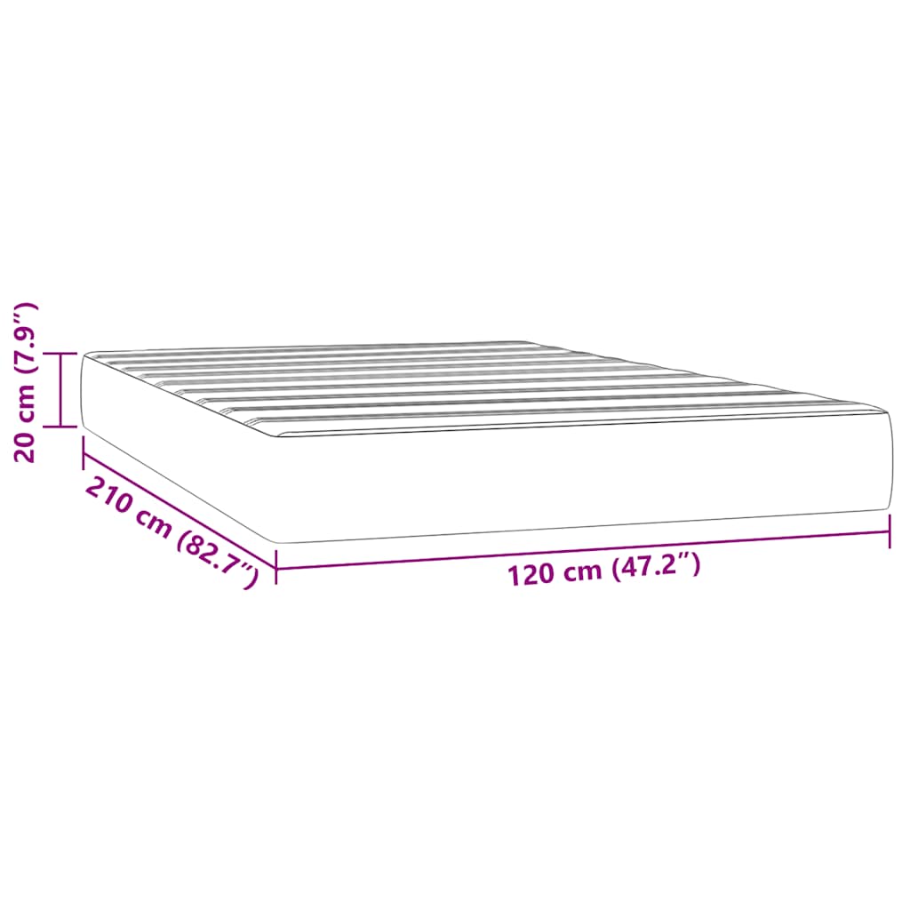 Pocketveringmatras 120x210x20 cm fluweel donkerblauw