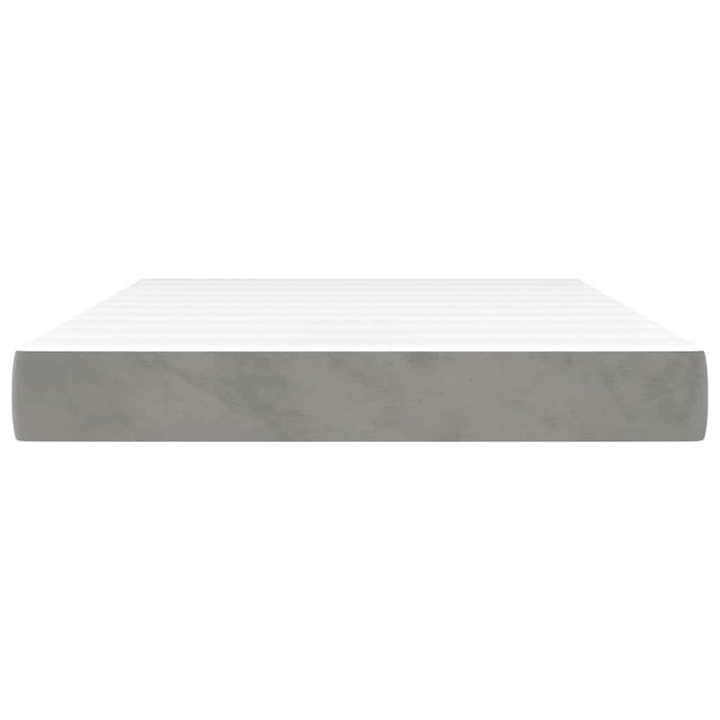 Pocketveringmatras 140x210x20 cm fluweel lichtgrijs