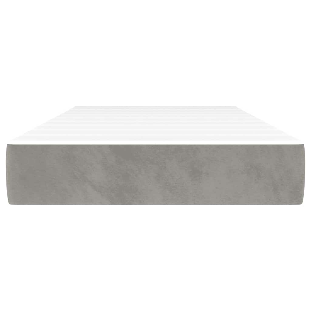Pocketveringmatras 80x220x20 cm fluweel lichtgrijs