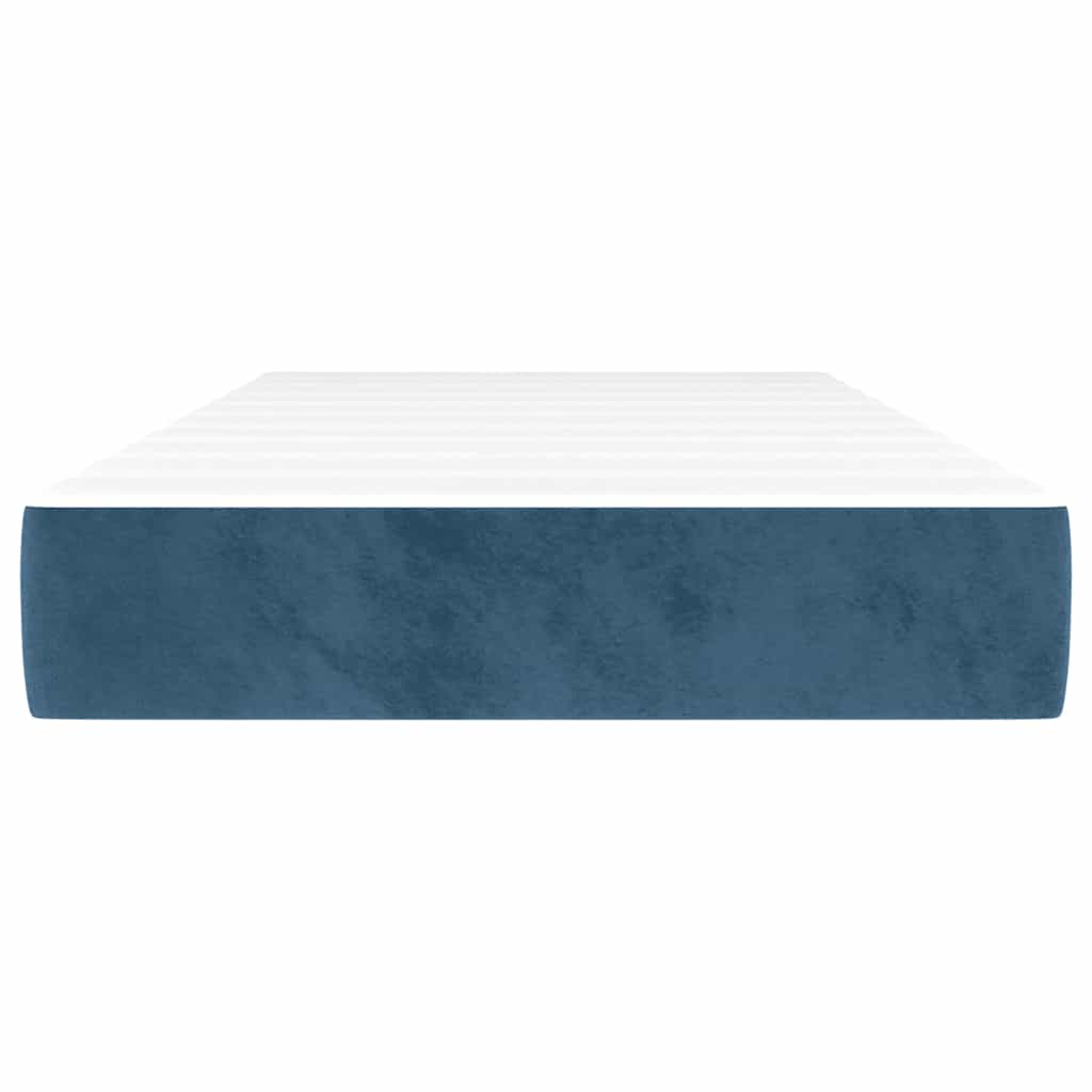 Pocketveringmatras 90x220x20 cm fluweel donkerblauw