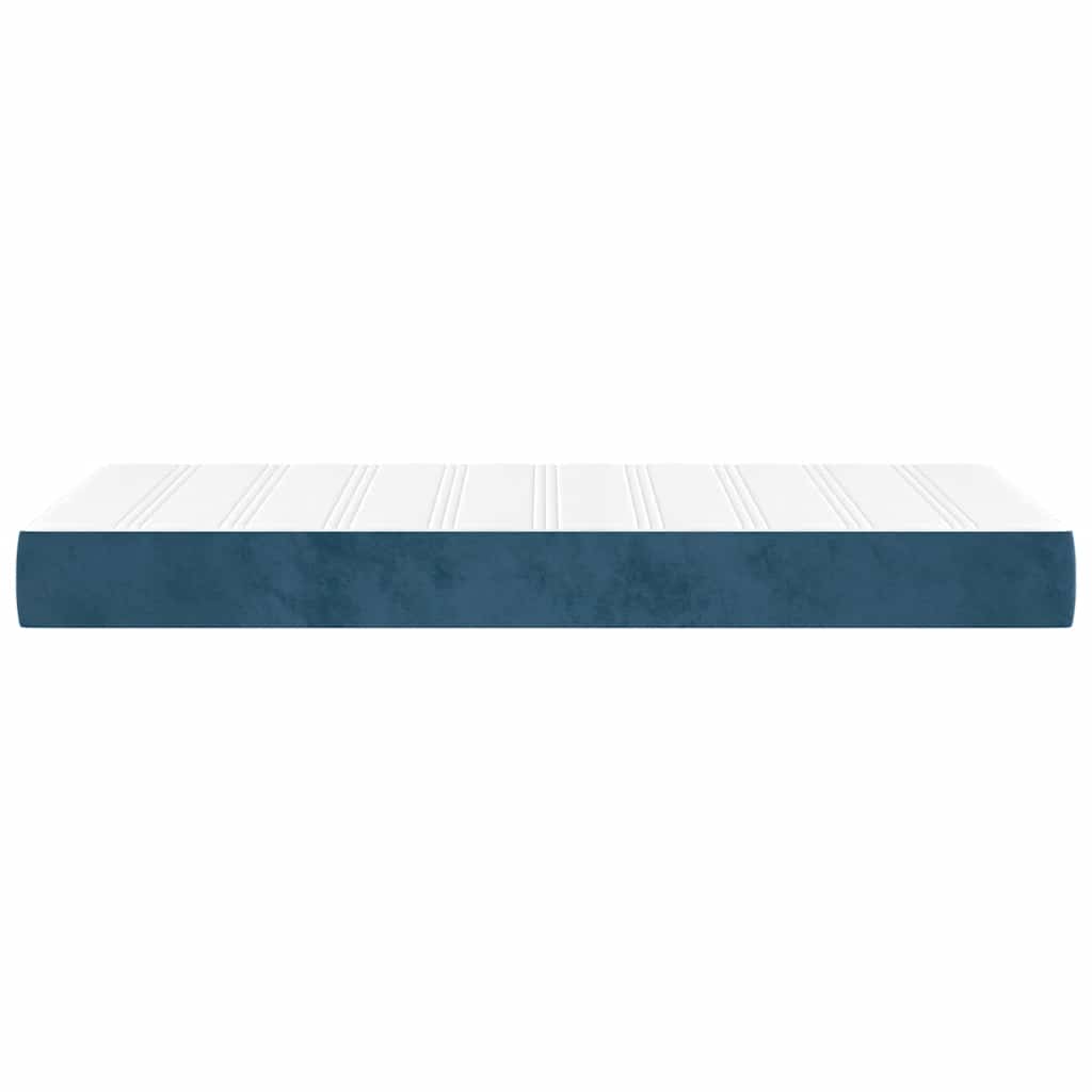 Pocketveringmatras 90x220x20 cm fluweel donkerblauw