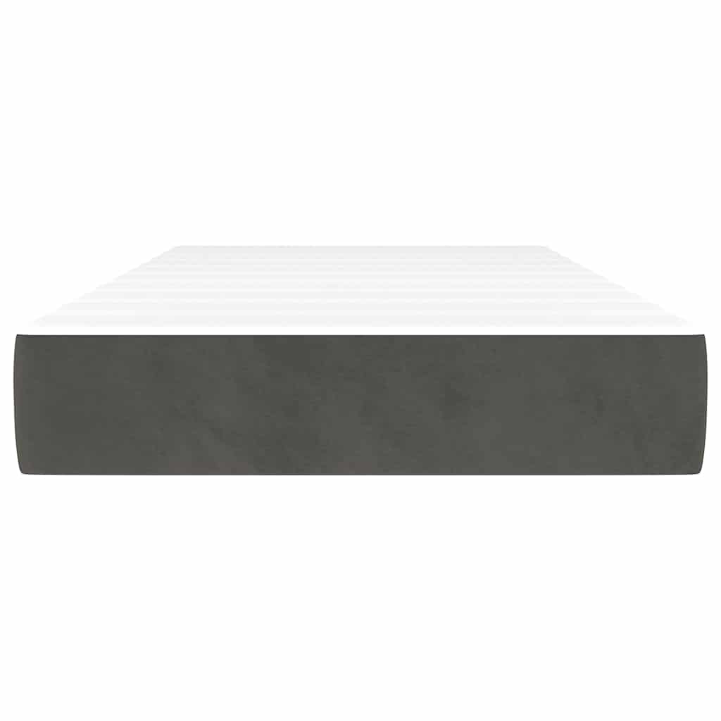 Pocketveringmatras 100x220x20 cm fluweel donkergrijs