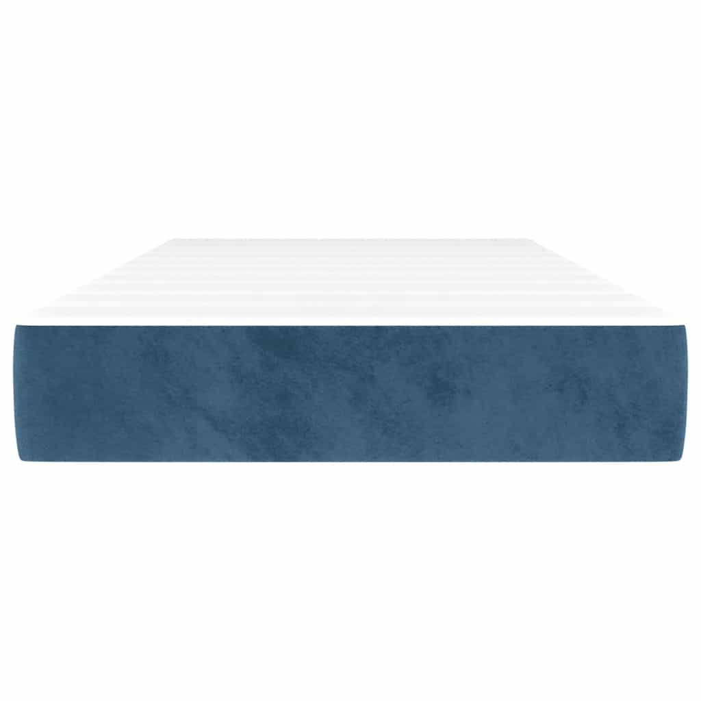Pocketveringmatras 100x220x20 cm fluweel donkerblauw