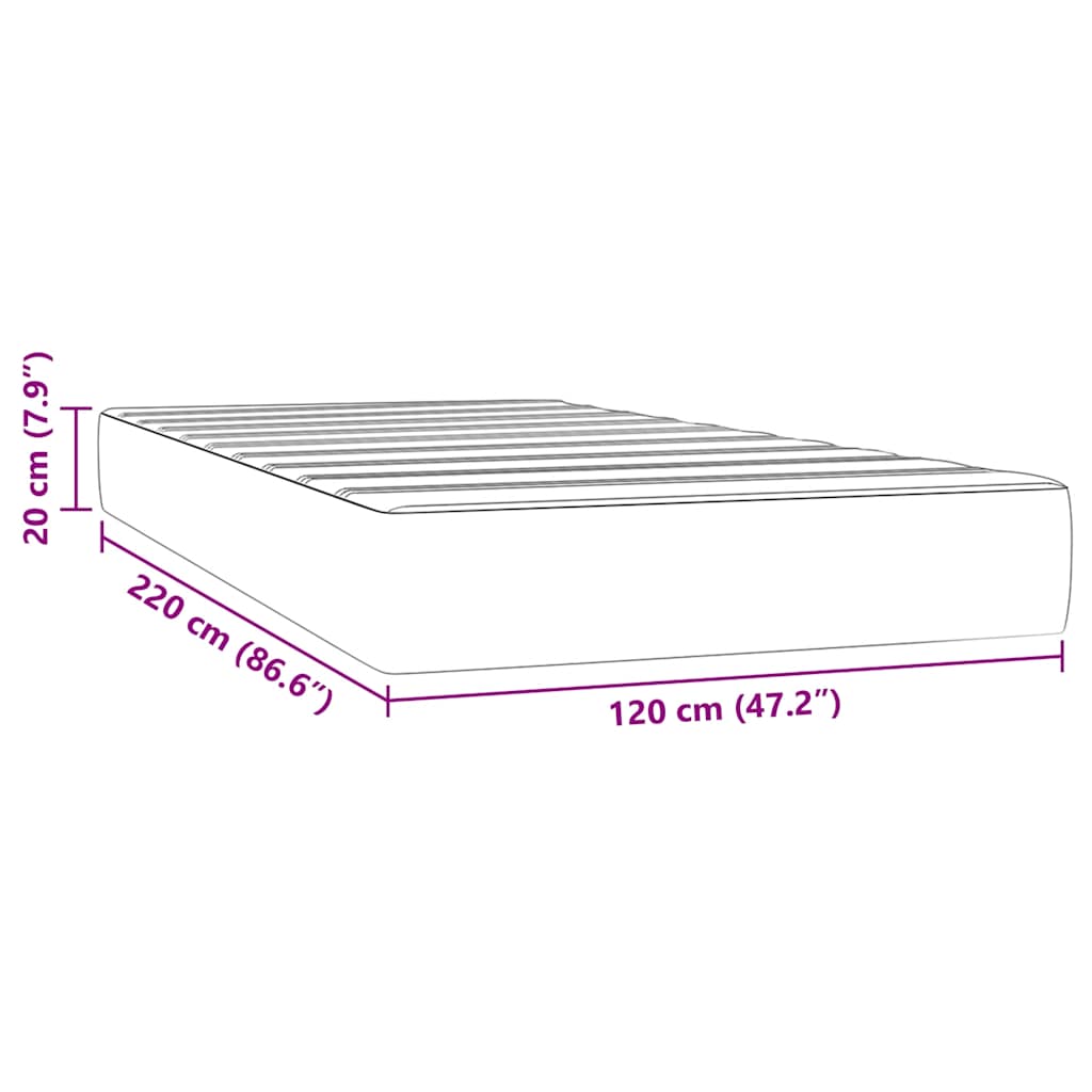 Pocketveringmatras 120x220x20 cm fluweel roze