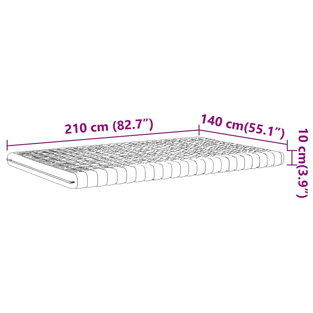Schuimmatras 7 zones hardheid 20 ILD 140x210 cm wit