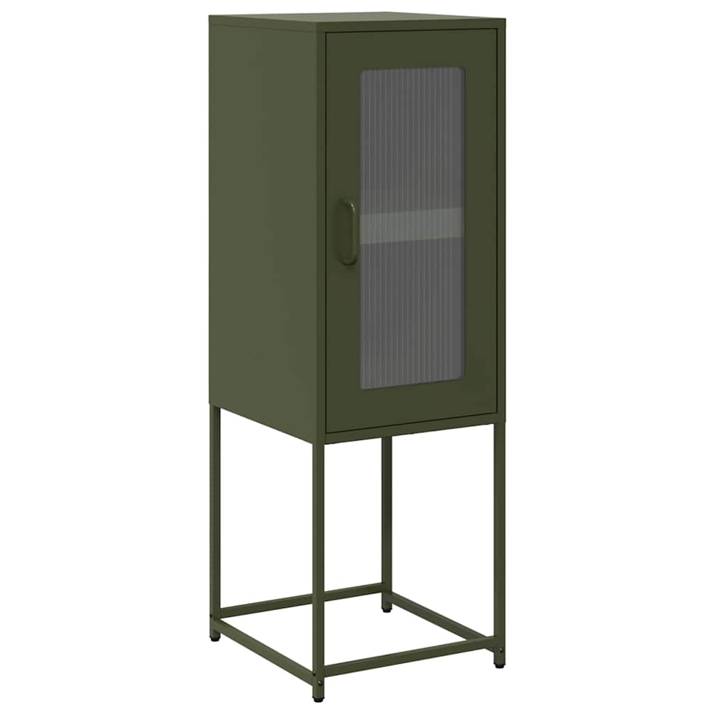 Dressoir 36x39x107 cm koudgewalst staal olijfgroen