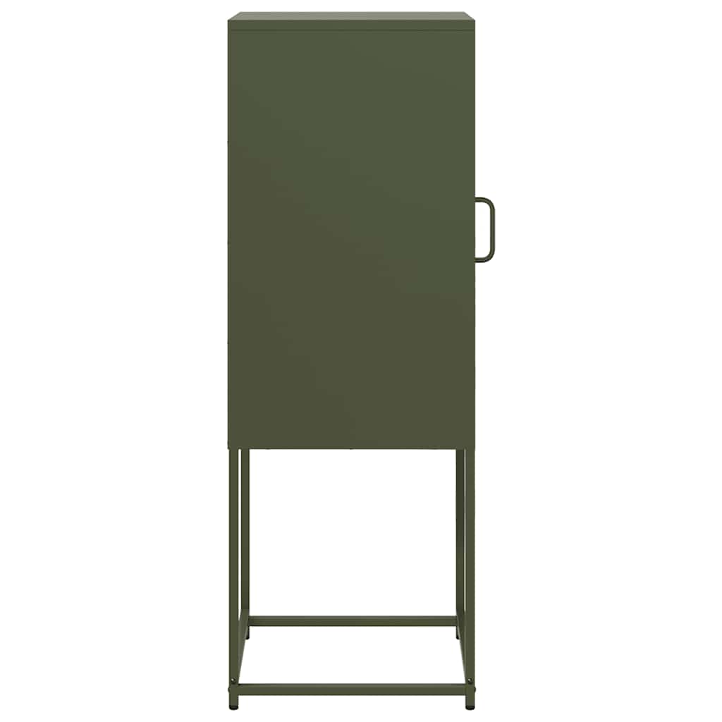 Dressoir 36x39x107 cm koudgewalst staal olijfgroen