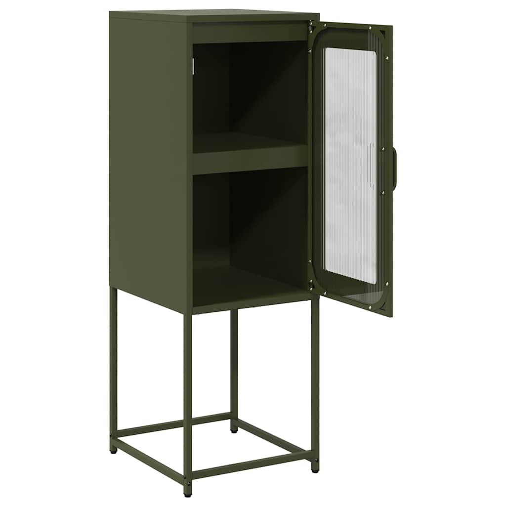 Dressoir 36x39x107 cm koudgewalst staal olijfgroen