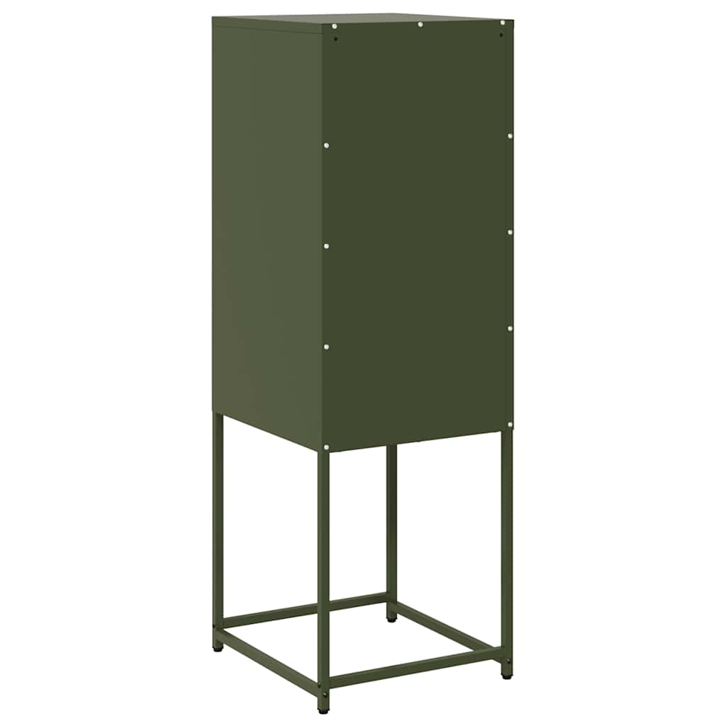 Dressoir 36x39x107 cm koudgewalst staal olijfgroen