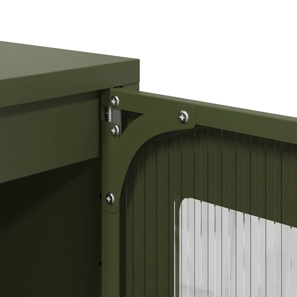 Dressoir 36x39x107 cm koudgewalst staal olijfgroen