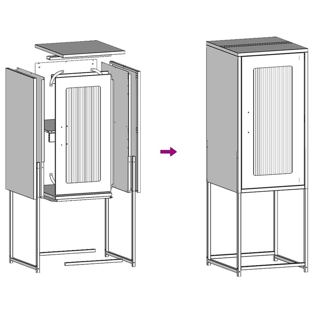 Dressoir 36x39x107 cm koudgewalst staal wit