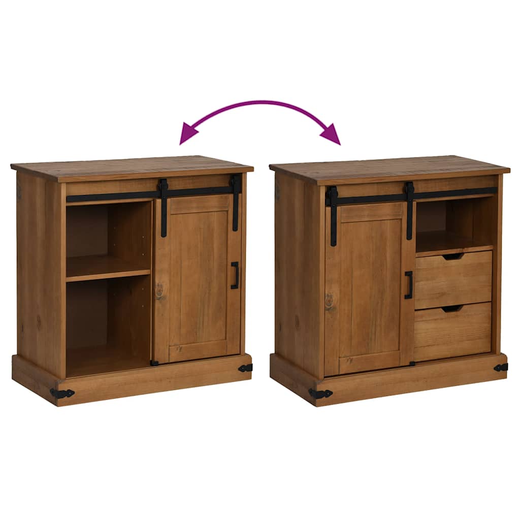 Dressoir HALDEN met schuifdeur 80x40x80 cm massief hout