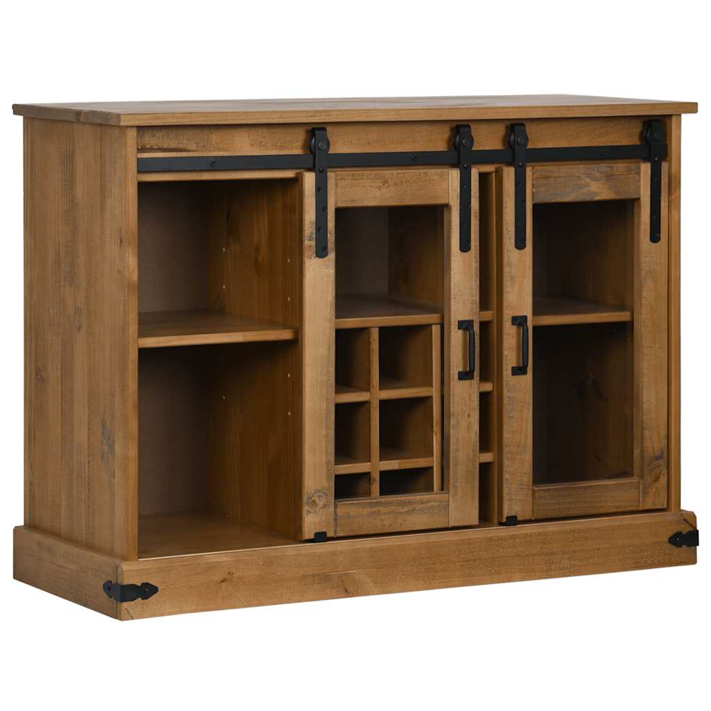 Dressoir HALDEN 2 schuifdeuren 112x40x80 cm massief hout