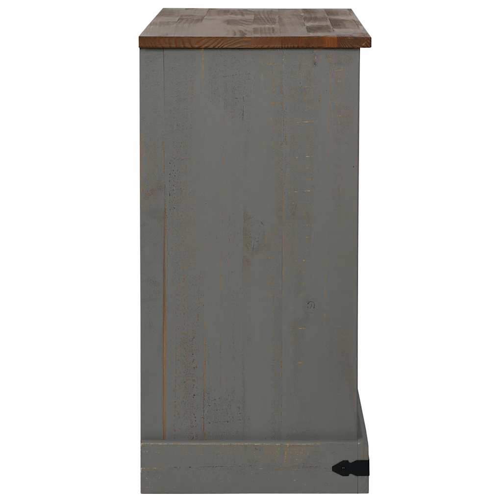 Dressoir HALDEN 2 schuifdeuren 112x40x80 cm massief hout grijs