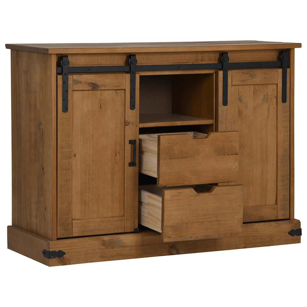 Dressoir HALDEN 2 schuifdeuren 112x40x80 cm massief hout