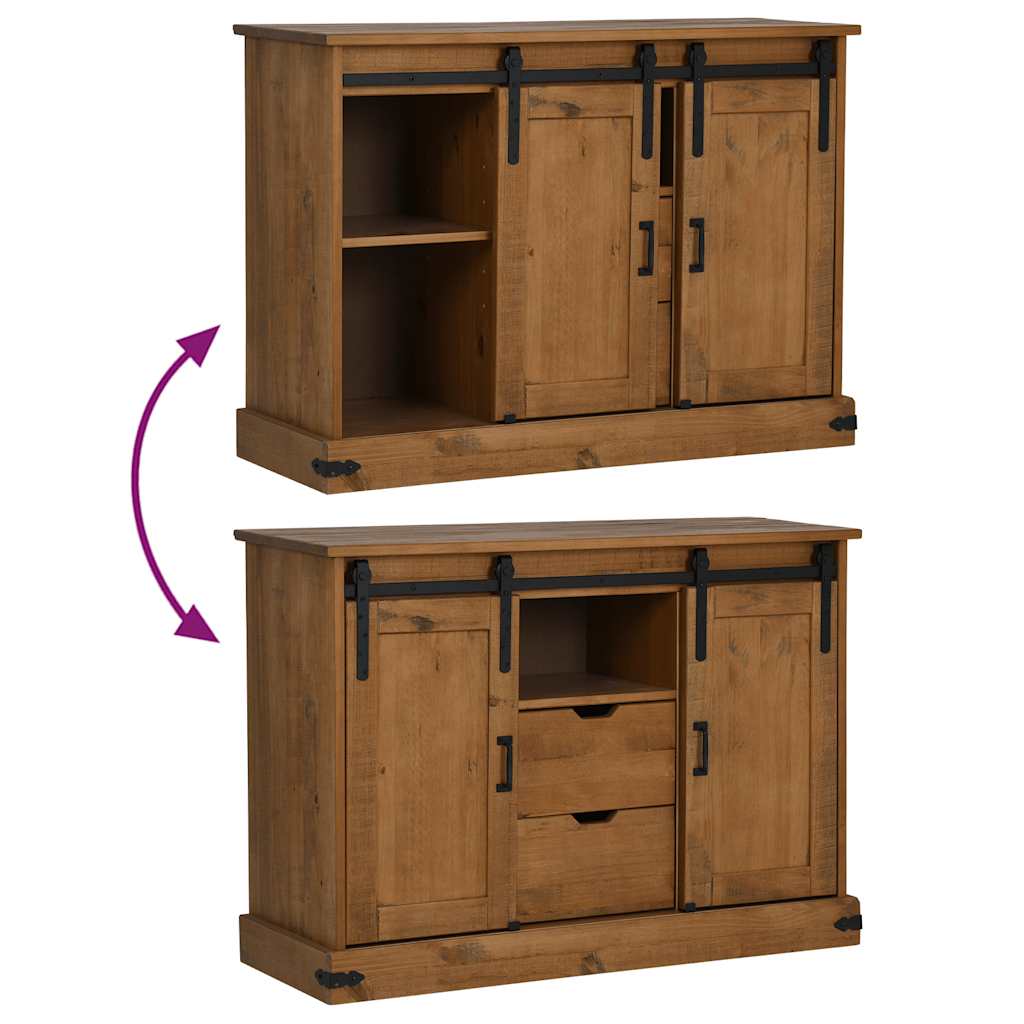 Dressoir HALDEN 2 schuifdeuren 112x40x80 cm massief hout