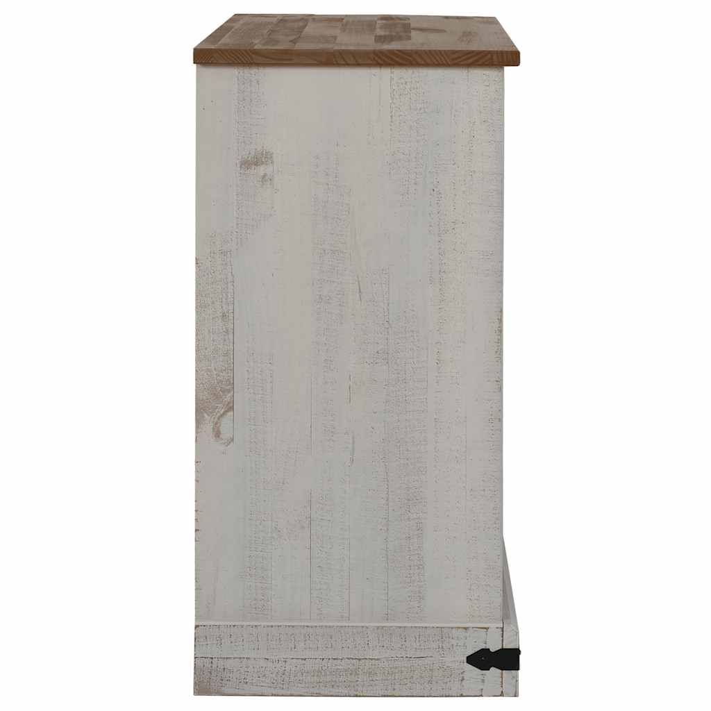 Dressoir HALDEN 2 schuifdeuren 112x40x80 cm massief hout wit