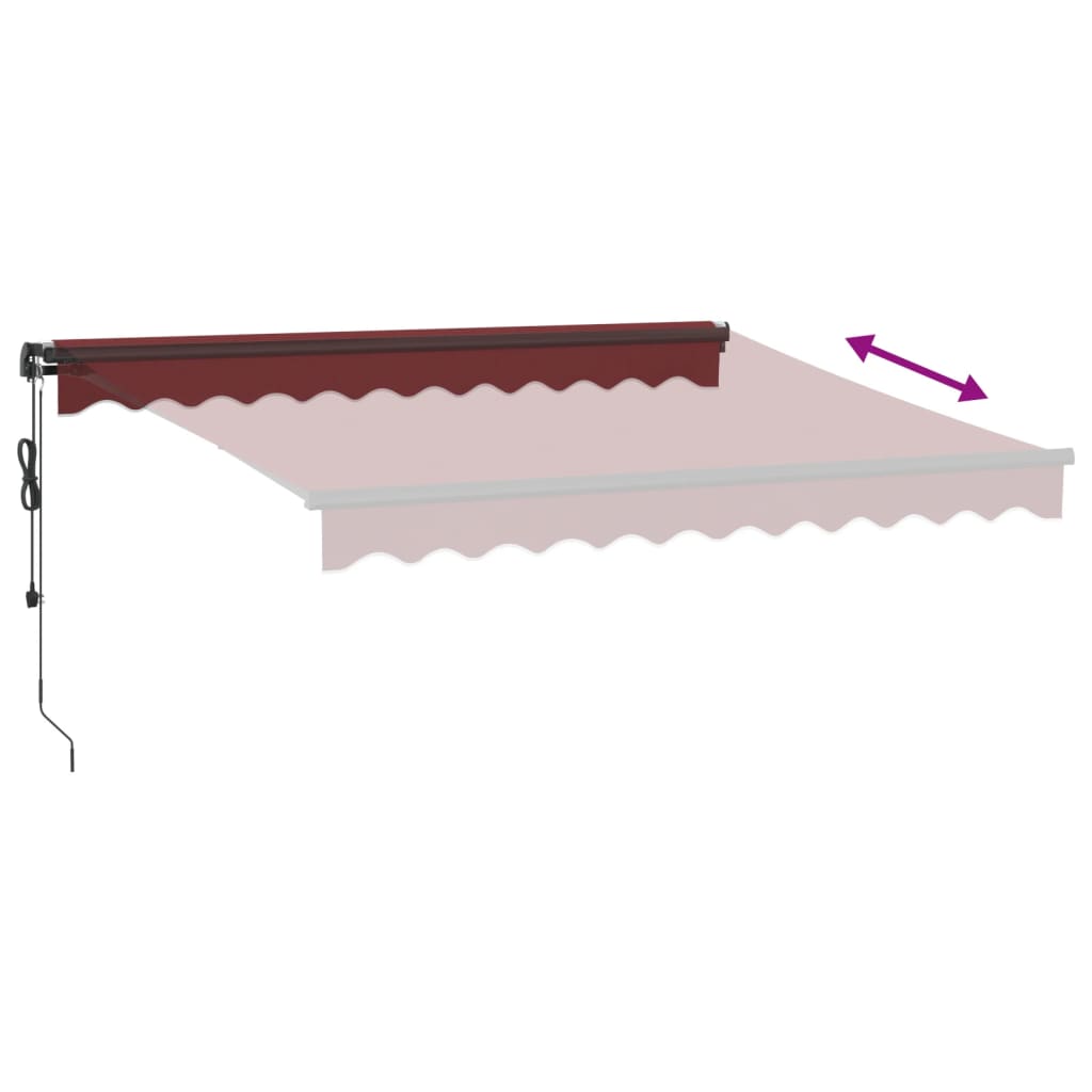 Luifel automatisch uittrekbaar met LED's 300x250 cm bordeaux