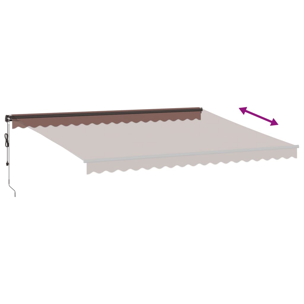 Luifel automatisch uittrekbaar met LED's 450x300 cm bruin