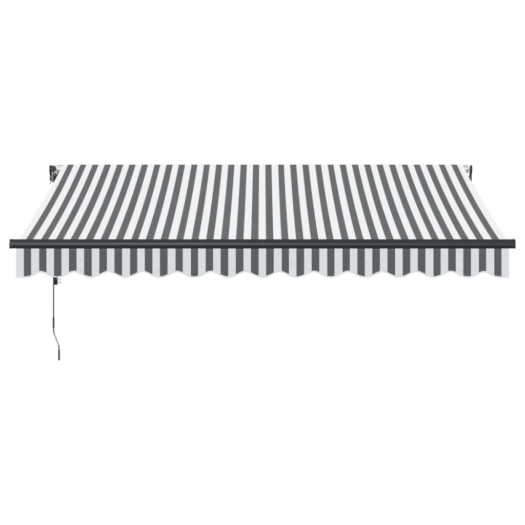 Luifel automatisch uittrekbaar 350x250 cm antracietkleur en wit