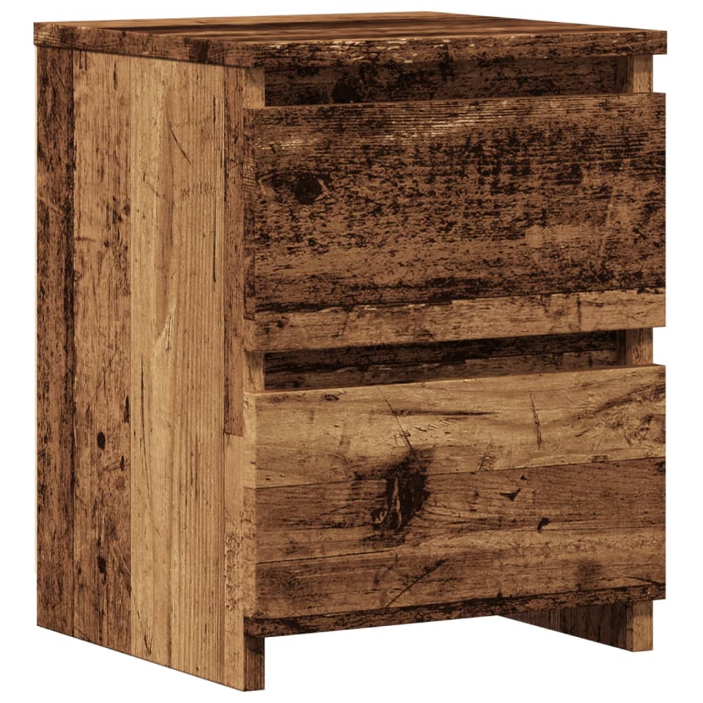 Nachtkastje 30x30x40 cm bewerkt hout oud houtkleurig