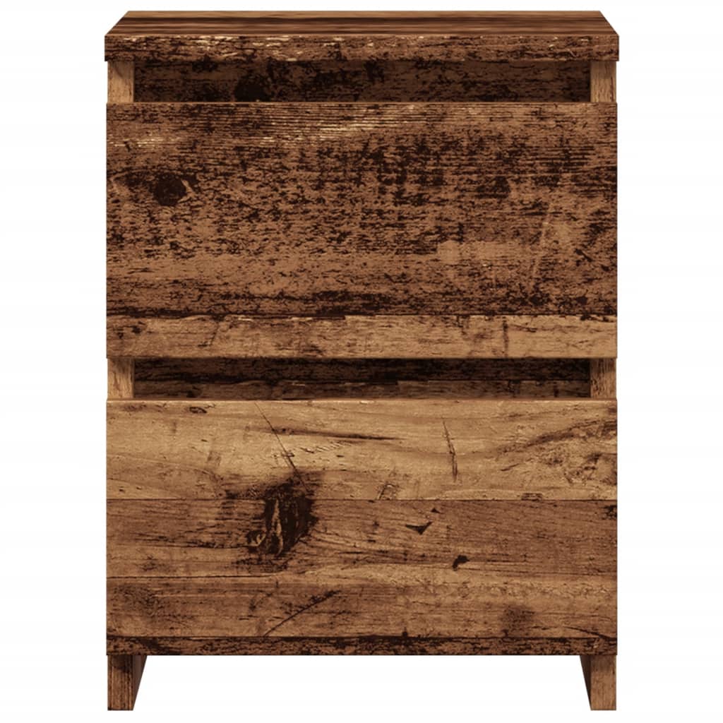 Nachtkastje 30x30x40 cm bewerkt hout oud houtkleurig