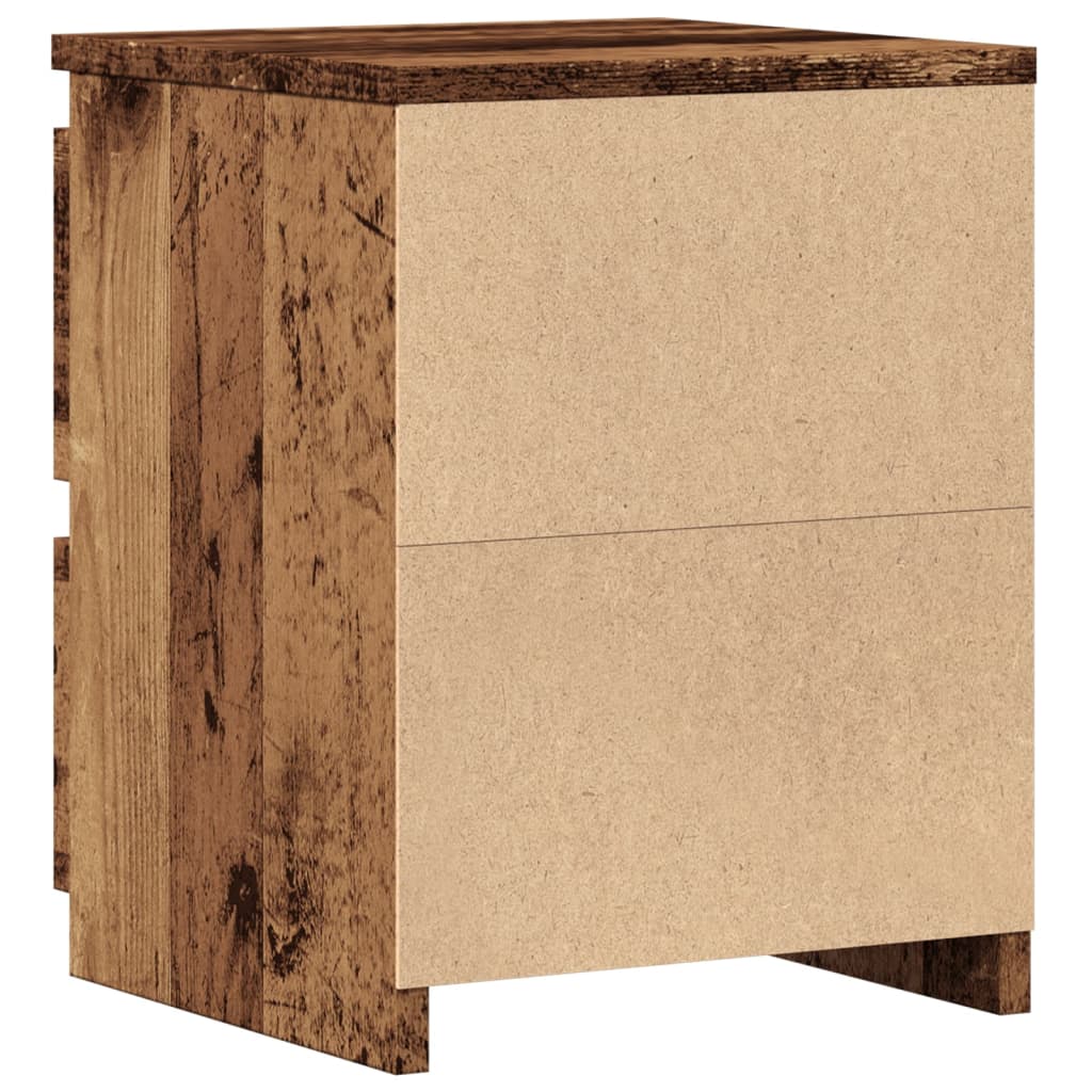 Nachtkastje 30x30x40 cm bewerkt hout oud houtkleurig