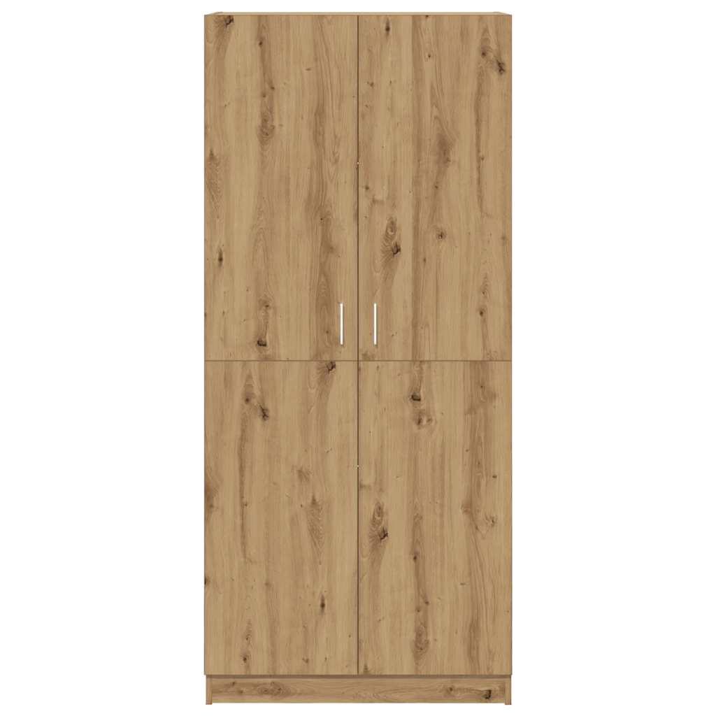 Kledingkast 90x52x200 cm bewerkt hout artisanaal eikenkleur